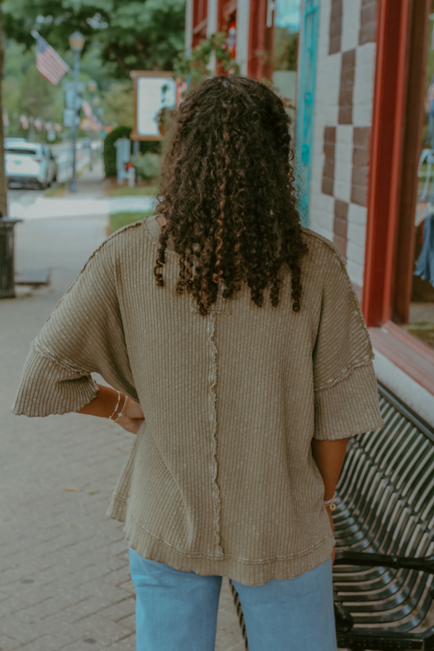 Macy Knitted Top - Olive