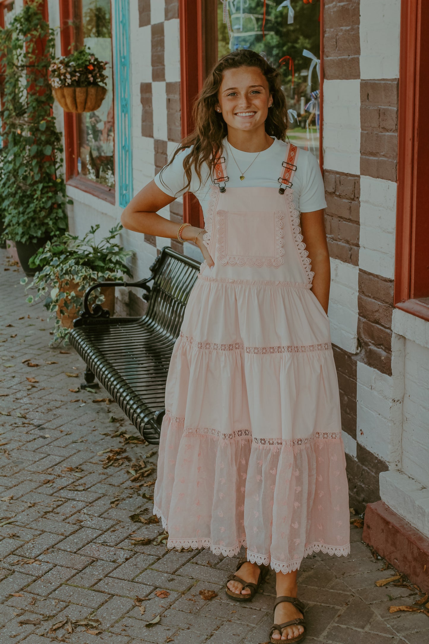 One Last Time Overall Midi Dress - Pink