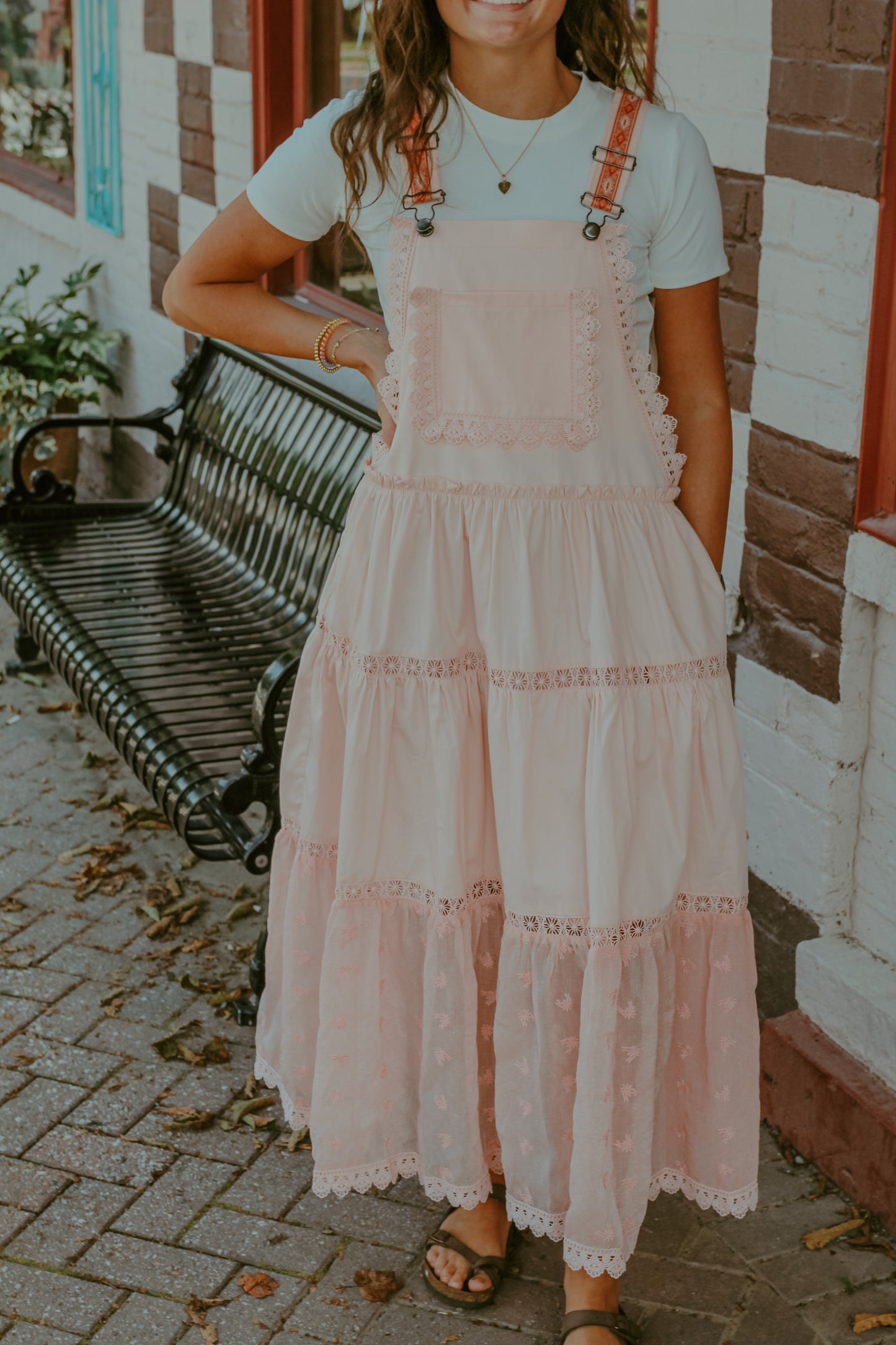 One Last Time Overall Midi Dress - Pink