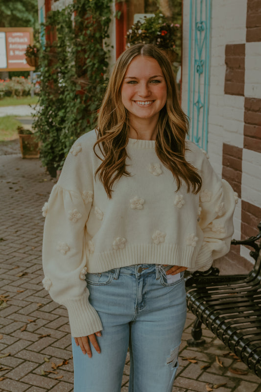 Lucy Sweater Top - Cream