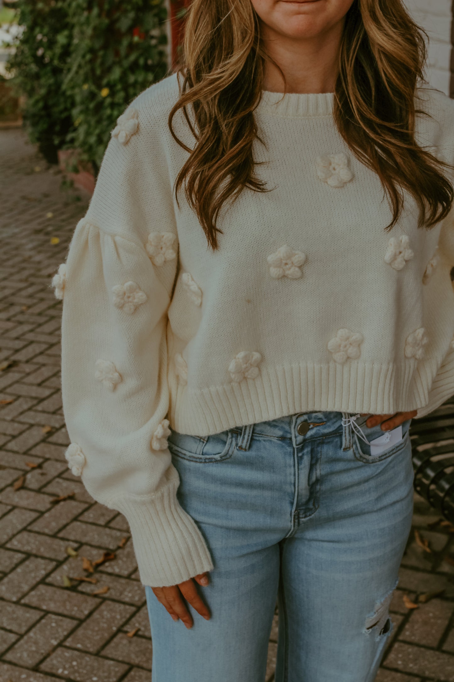 Lucy Sweater Top - Cream