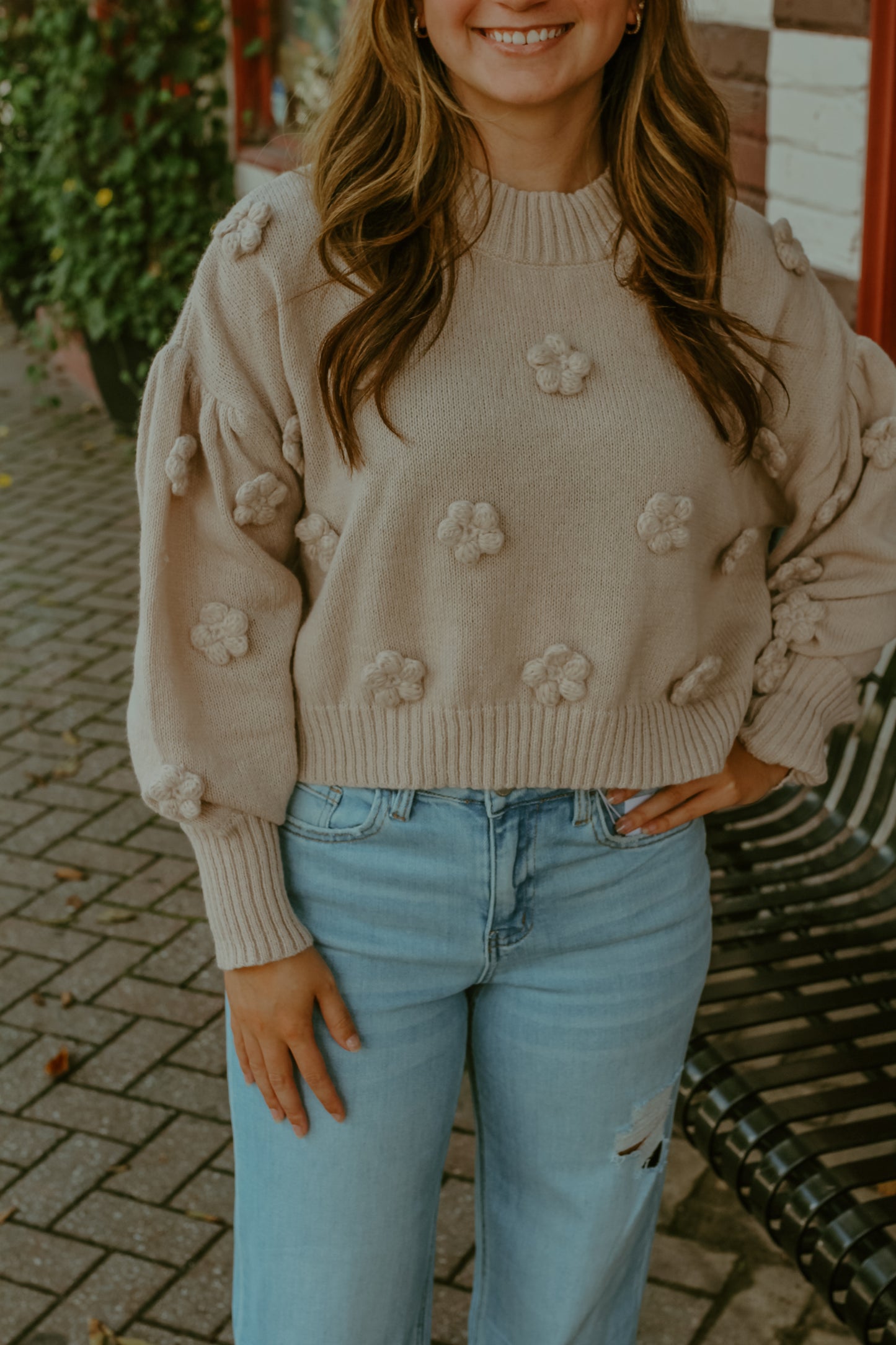 Lucy Sweater Top - Beige