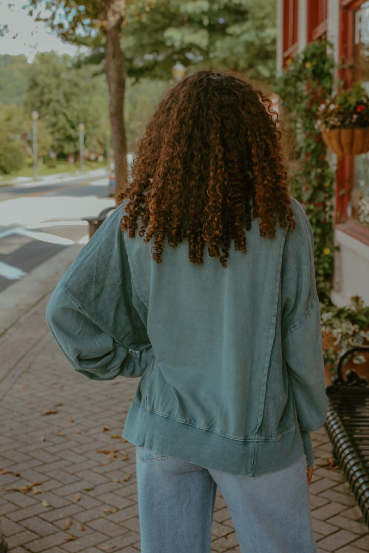 Lora Pullover Top - Teal Green