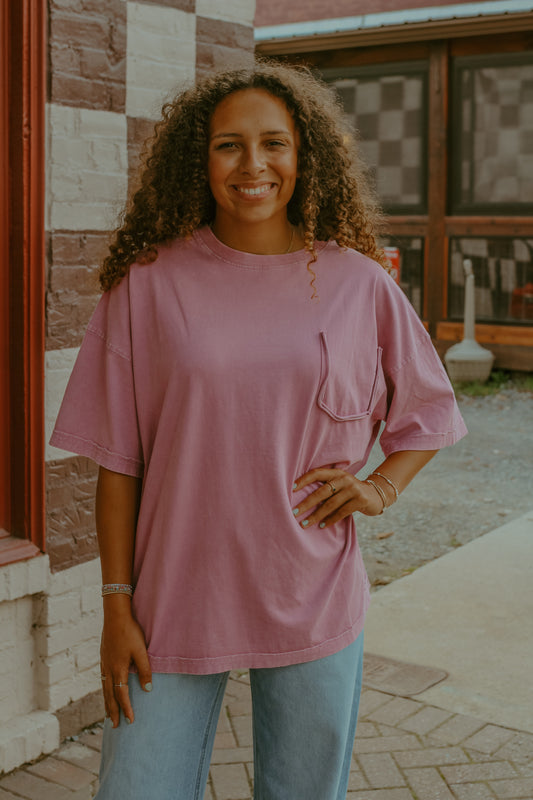 Piper Pocket Tee - Pink