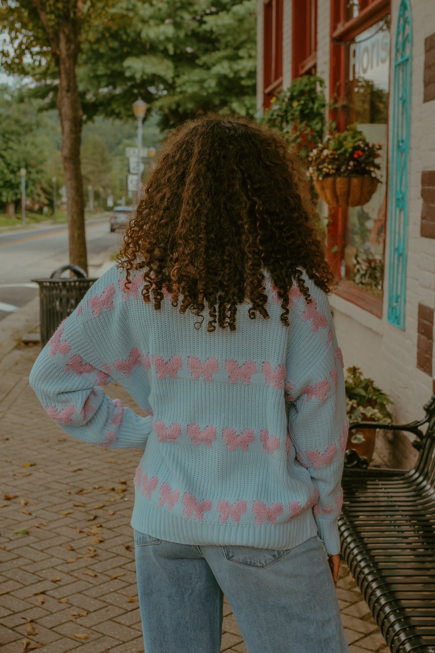 Better In Bows Sweater Top - Blue