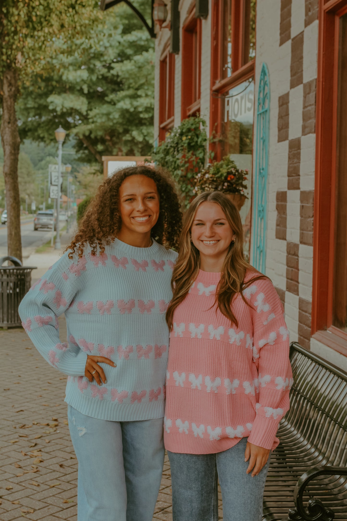 Better In Bows Sweater Top - Blue