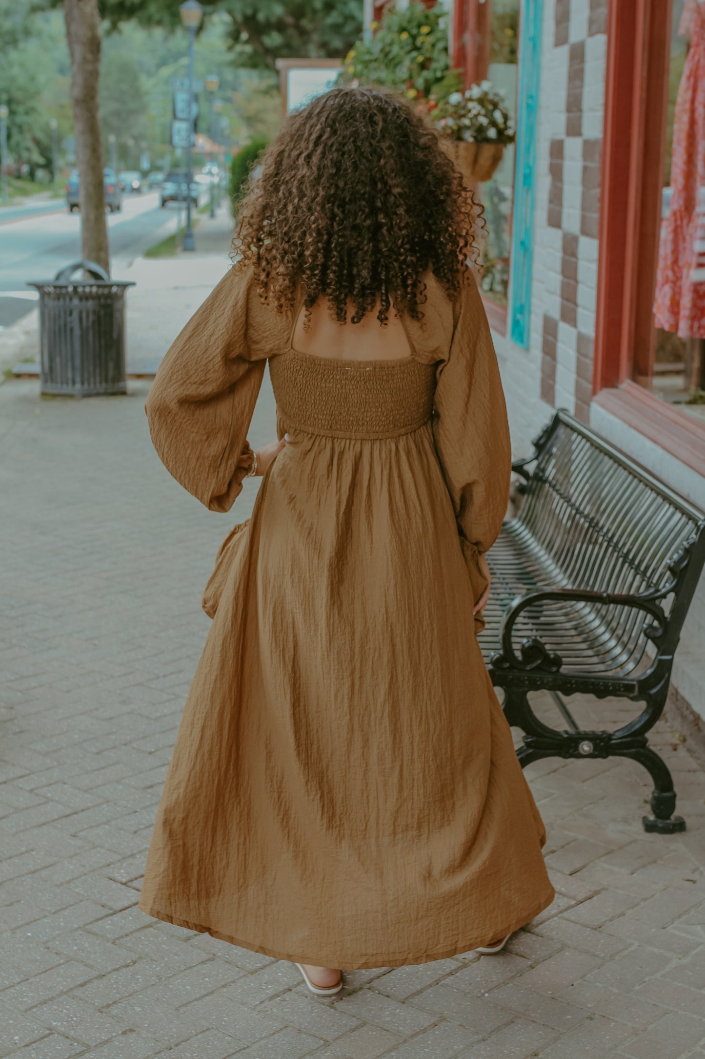 Hallie Midi Dress - Brown