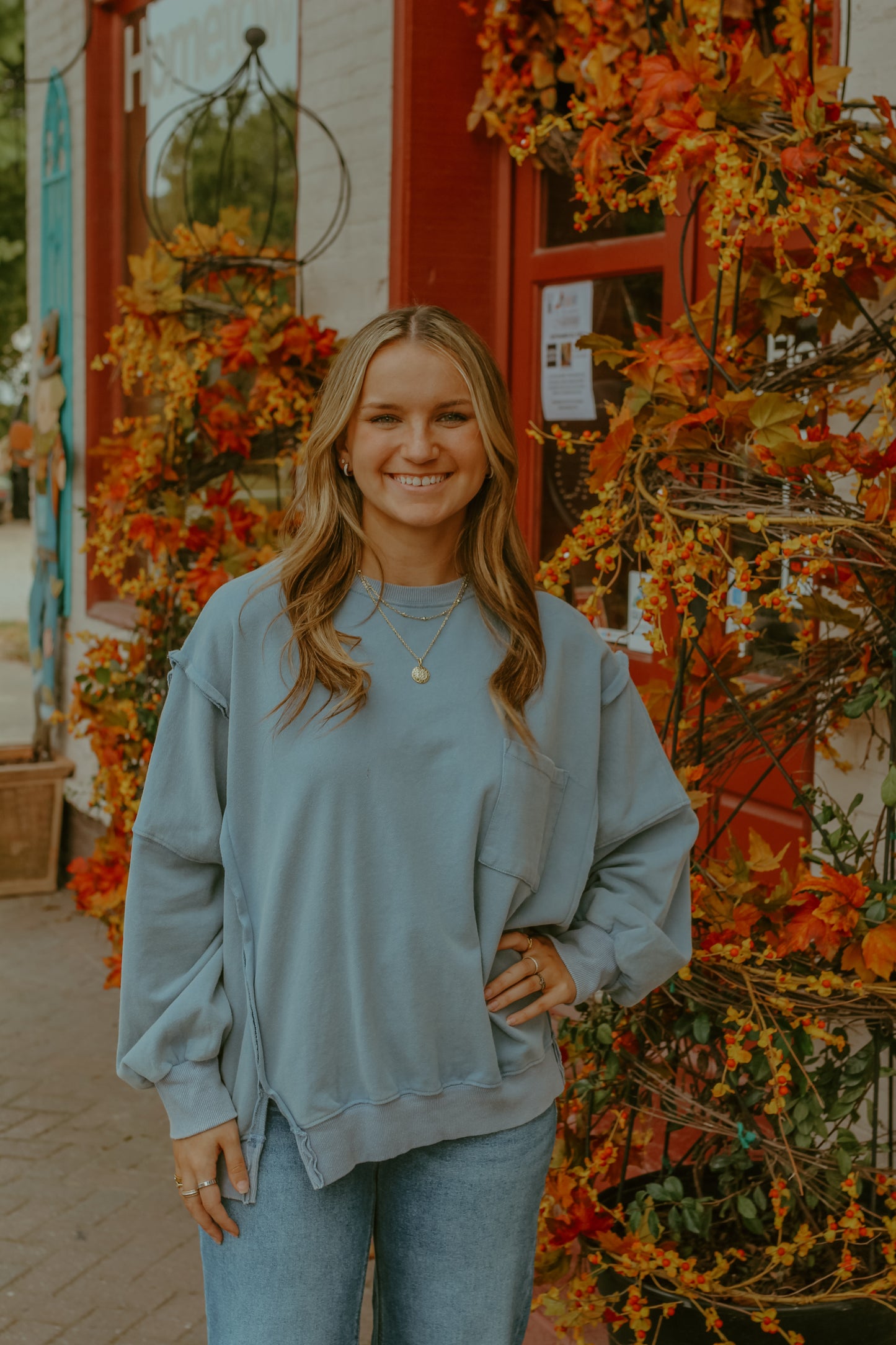 Brooke Pullover Top - Blue