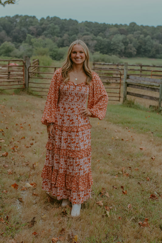 Bella Maxi Dress - Rust