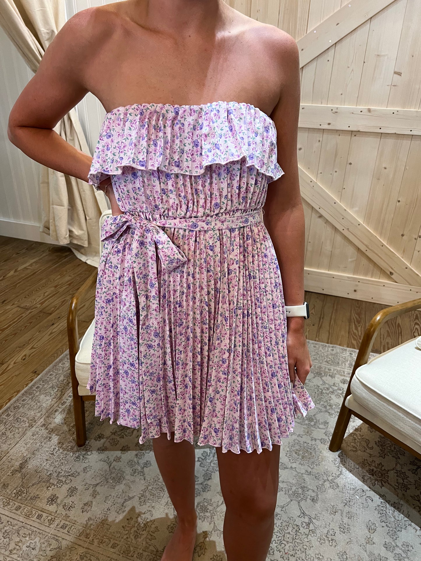 London Lavender Strapless Dress