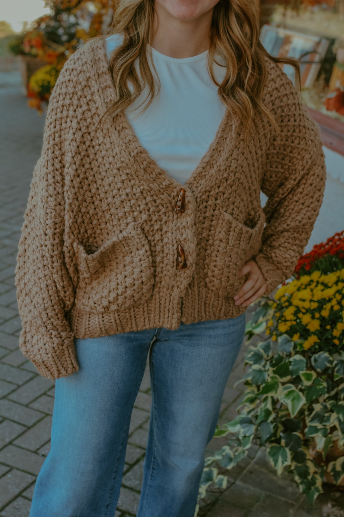 Chunky Knit Cardigan Sweater