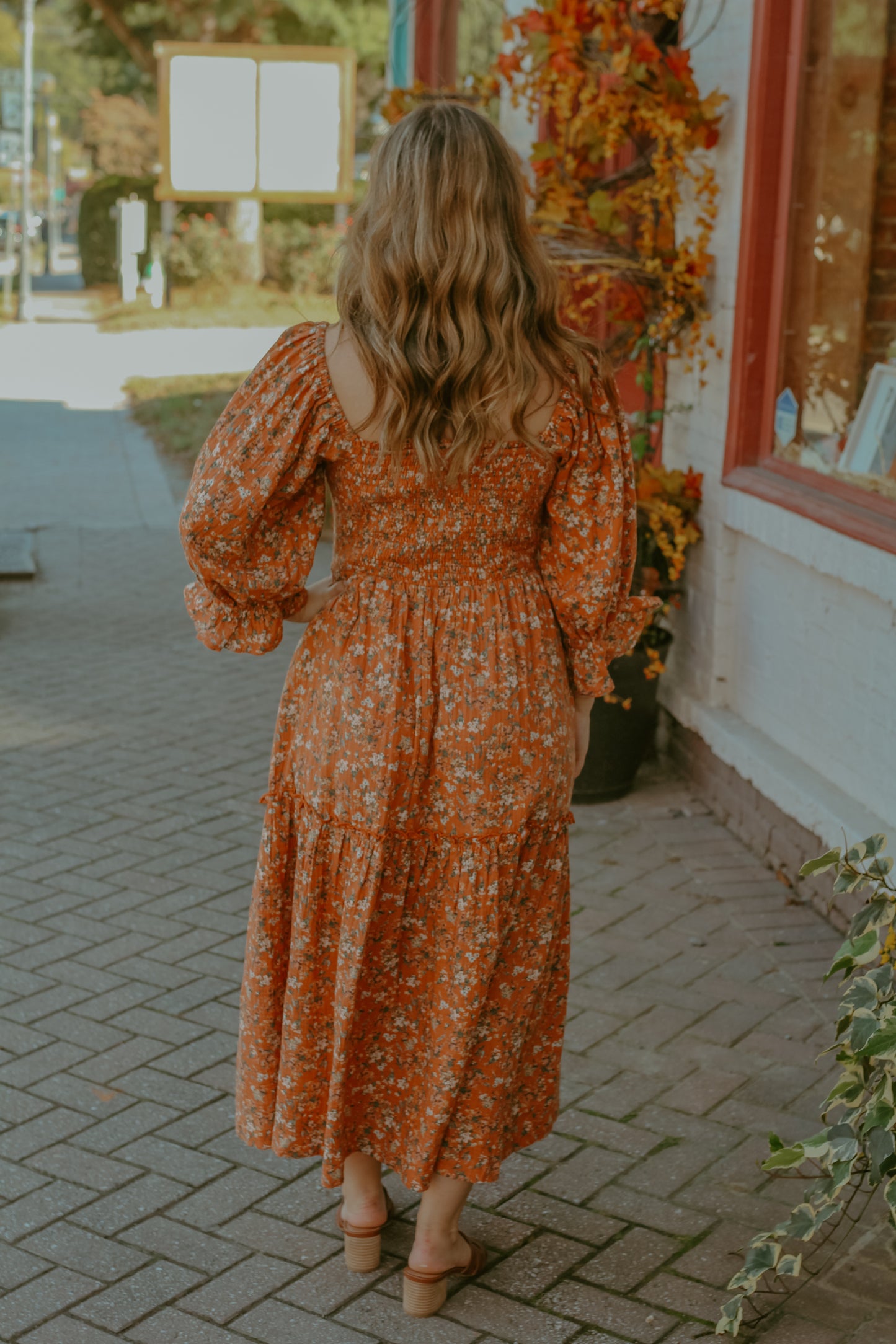 Emma Midi Dress - Rust