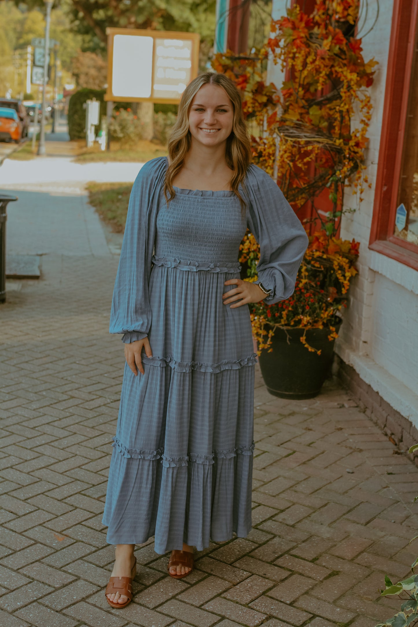 Christy Midi Dress - Steel Blue