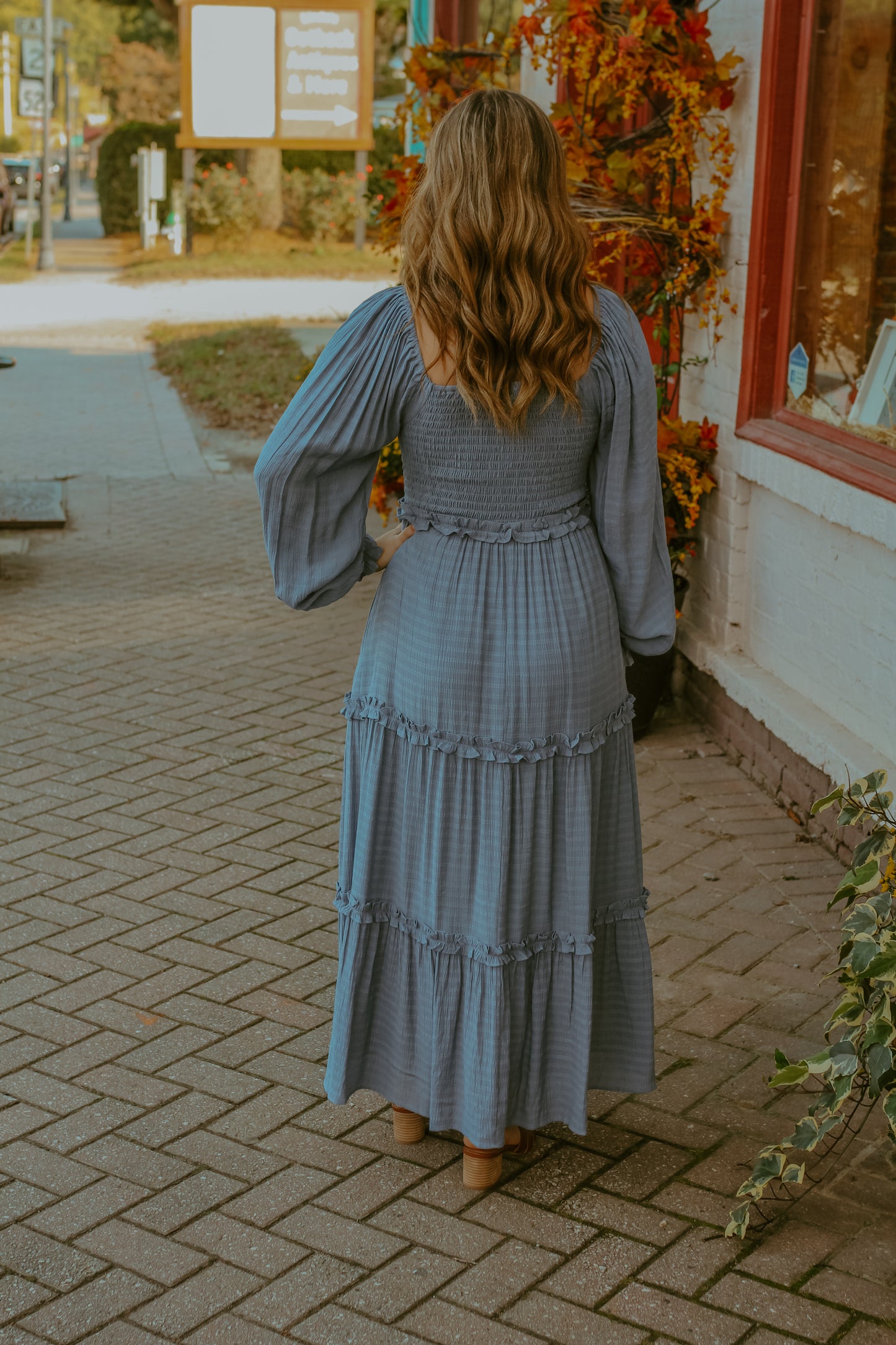 Christy Midi Dress - Steel Blue