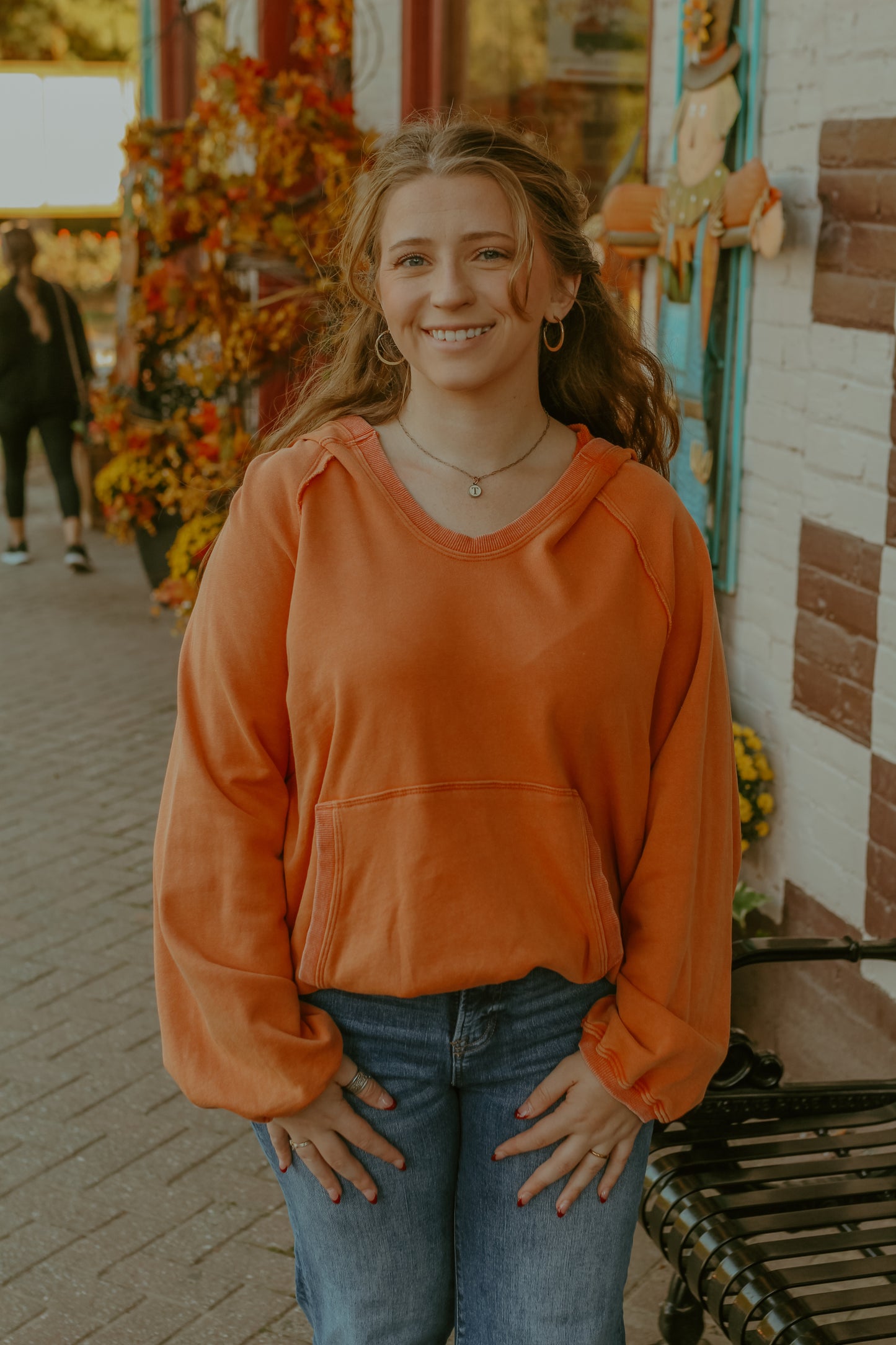 Bevie Hoodie Top - Pumpkin