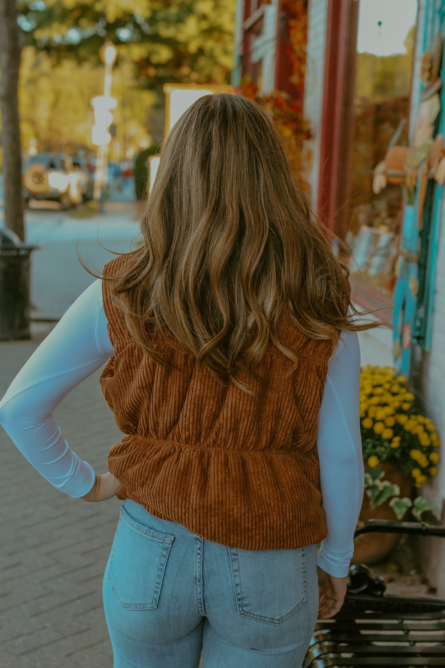 Chloe Corduroy Vest - Camel