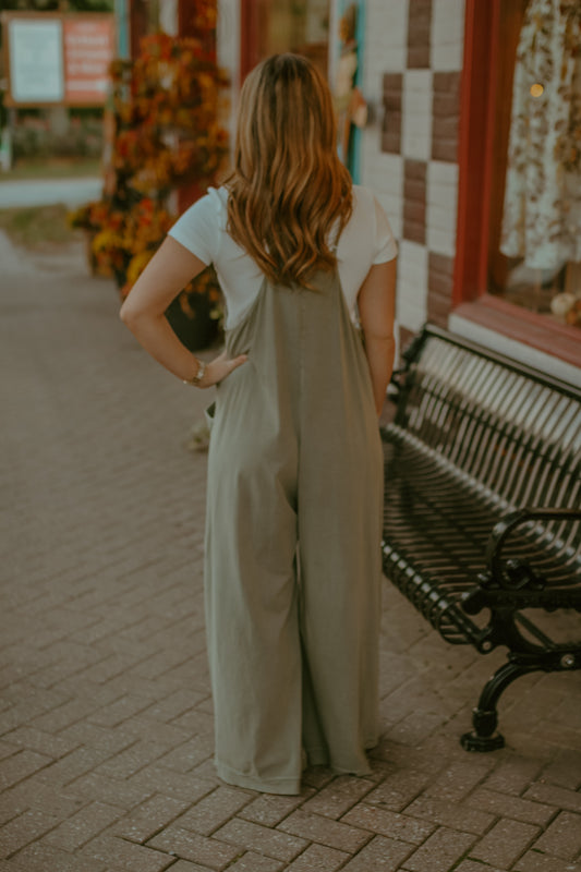 Just You Jumpsuit - Olive Grey