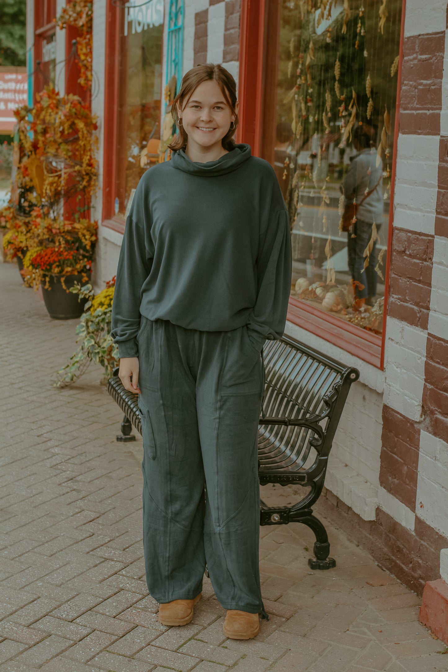 Jadie Lounge Top - Teal Green