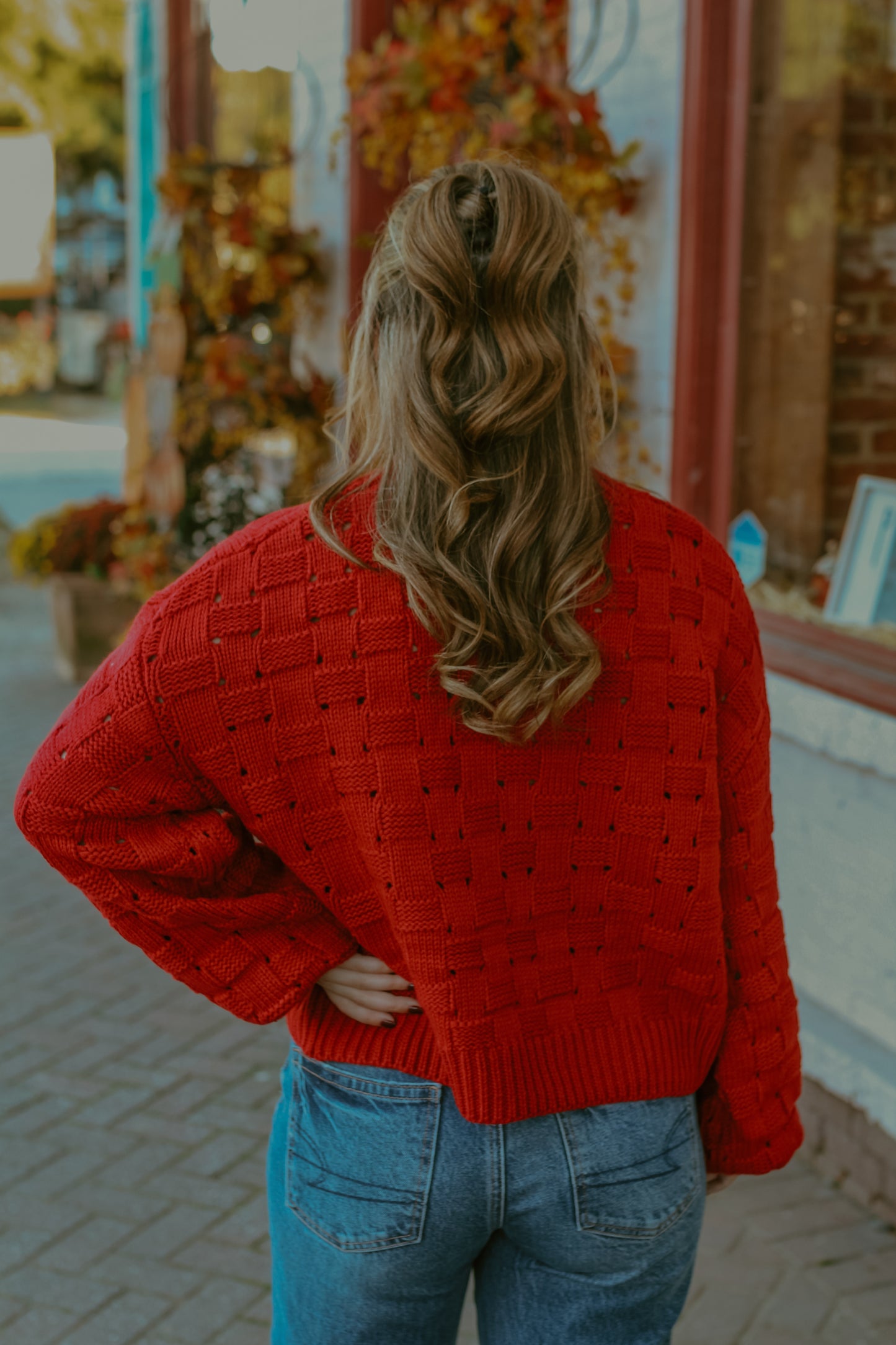 Traci Sweater Top - Red