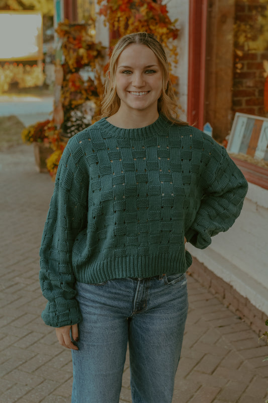 Traci Sweater Top - Teal