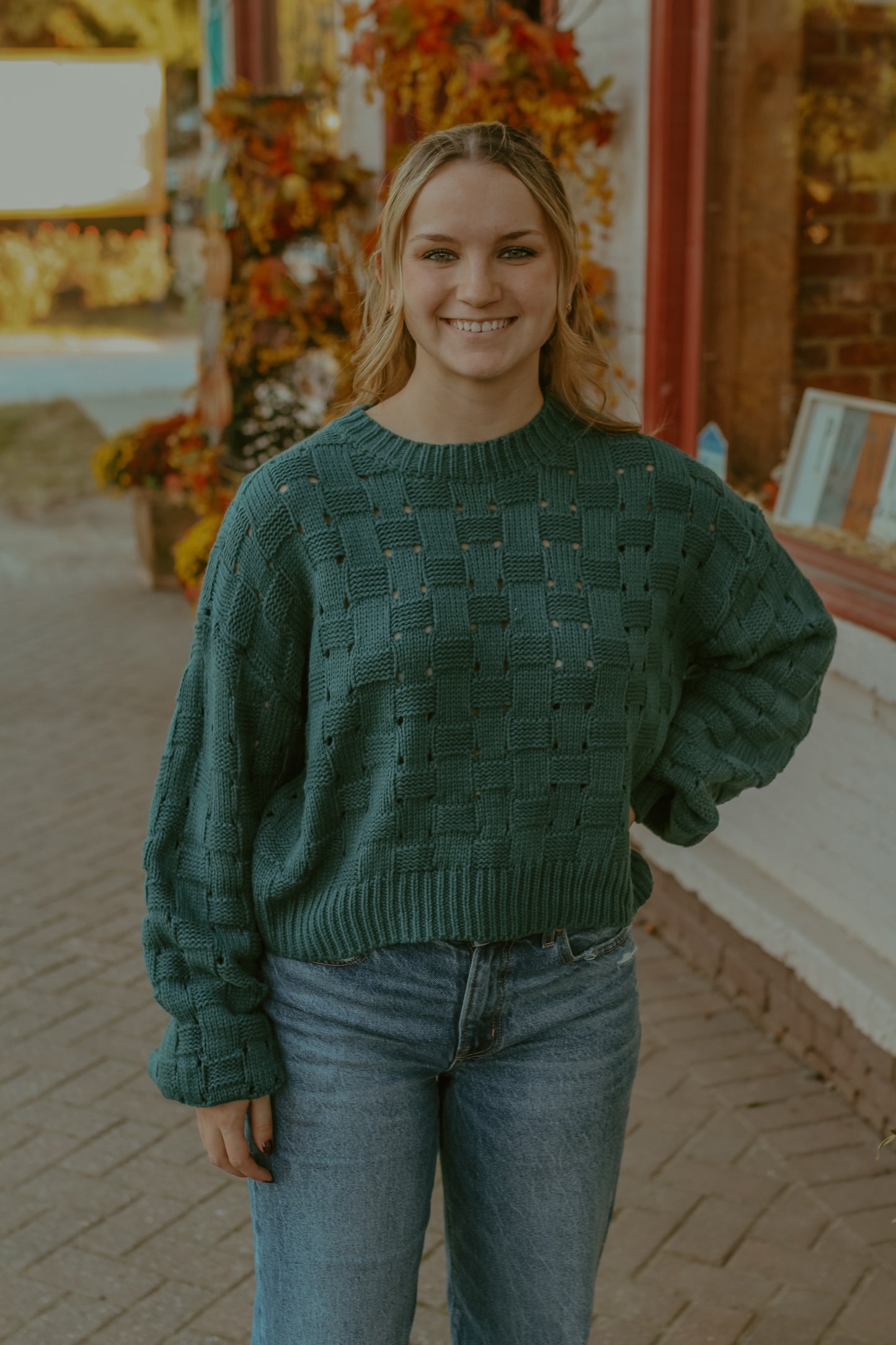 Traci Sweater Top - Teal