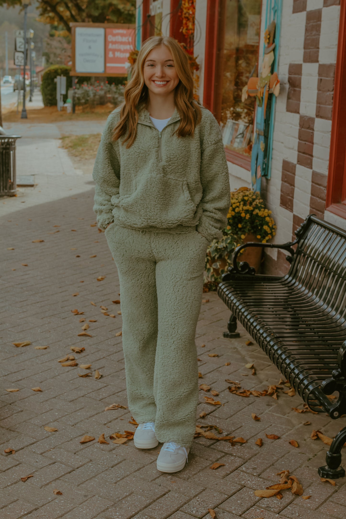 Teddy Bear Cozy Lounge Pants - Sage