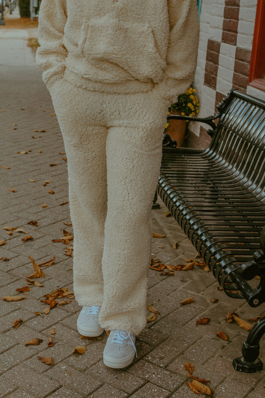 Teddy Bear Cozy Lounge Pants - White