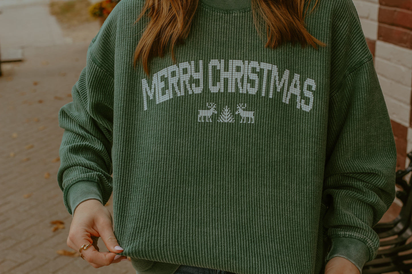 Merry Christmas Corded Pullover