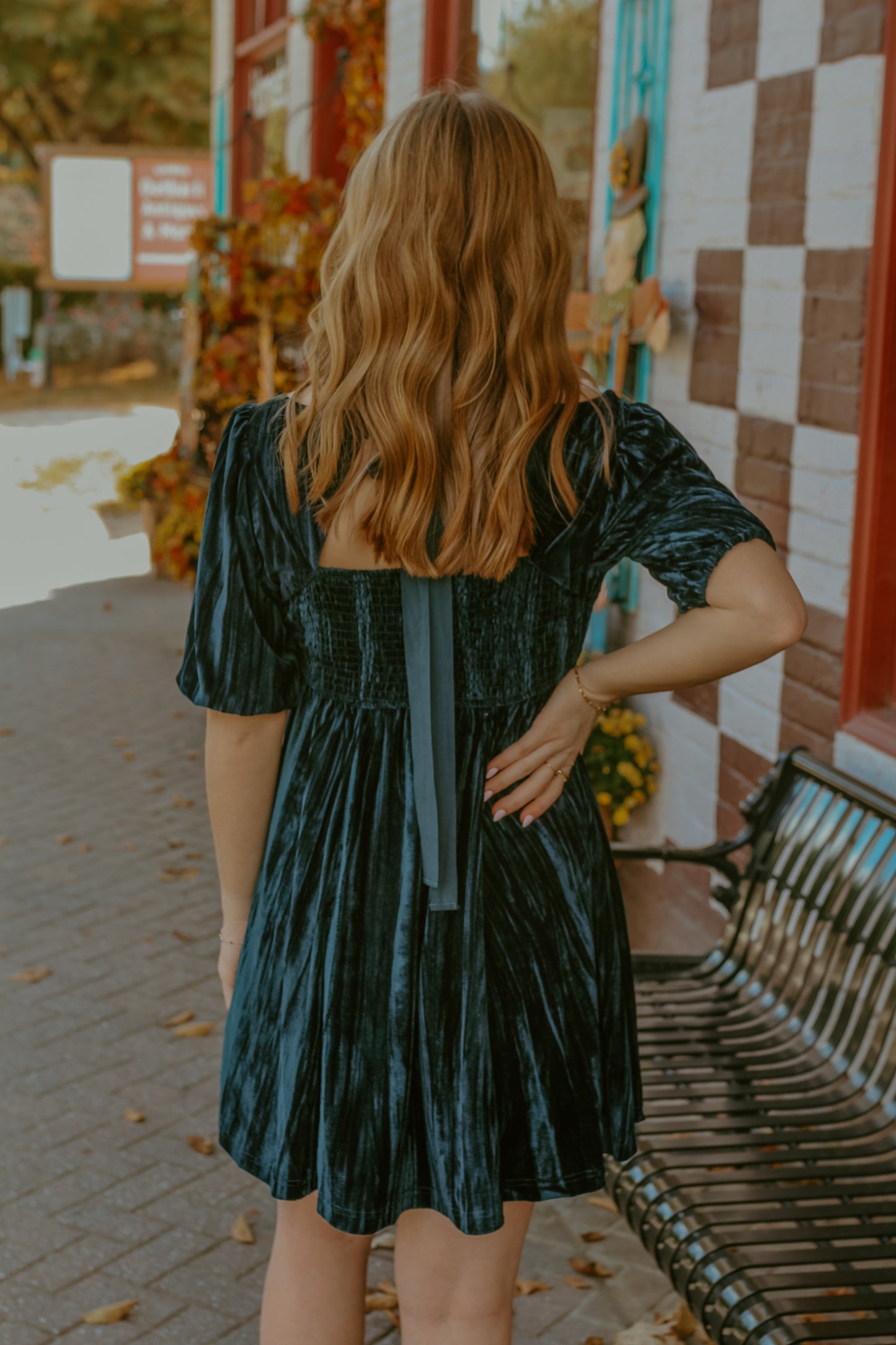 Alice Velvet Dress - Emerald