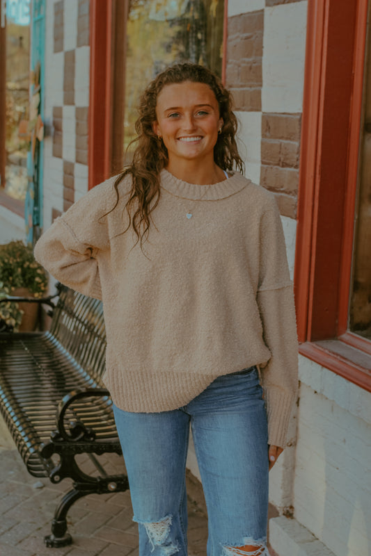 Casey Sweater Top - Tan