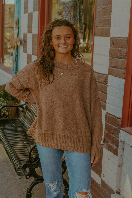 Casey Sweater Top - Mocha