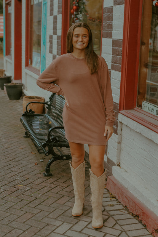 Harmony Sweatshirt Dress - Mauve