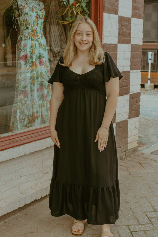 Audrie Midi Dress - Black