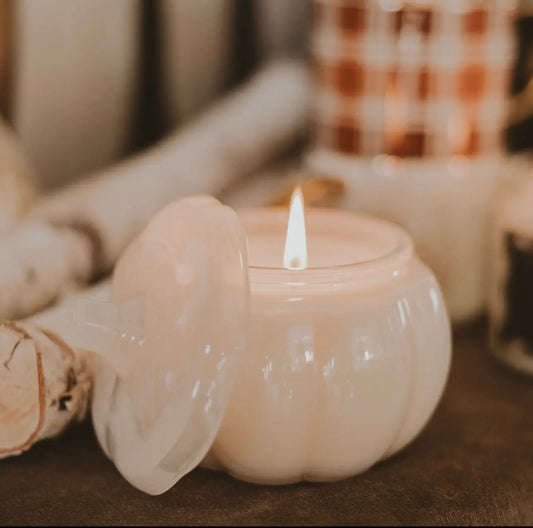 Pumpkin Jar Candle - White