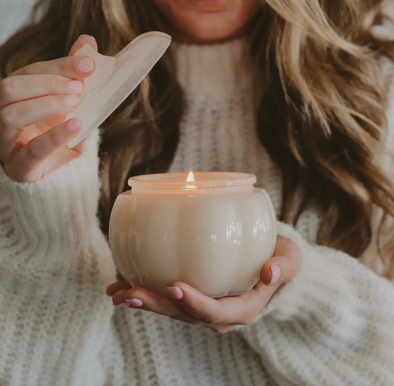 Pumpkin Jar Candle - White