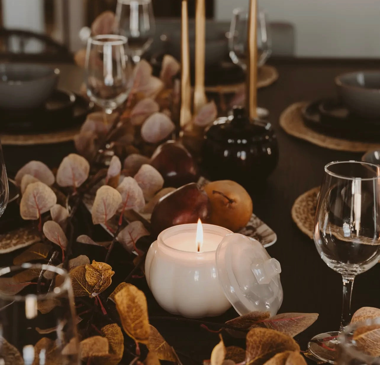 Pumpkin Jar Candle - White