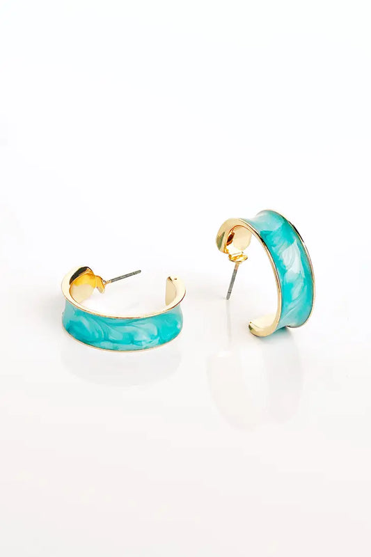 Thick Turquoise Hoops